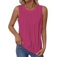 thumbnail image 2 of ZunFeo Womens Eyelet Sleeveless Blouse Loose Fit Tank Top for Summer, Casual Knit Comfortable Top, Hot Pink,Size M, 2 of 9