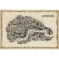 thumbnail image 3 of Esquer, Rafael 24x17 Black Modern Framed Museum Art Print Titled - Antique Iconic Cities-London, 3 of 5