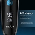 thumbnail image 4 of Afeitadora eléctrica Sejoy para hombre, afeitadora de láminas en seco y húmedo con 3 cuchillas y área de afeitado de bordes, motor de alta velocidad de 7500 RPM, pantalla digital de potencia, IPX7, af, 4 of 5