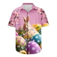 thumbnail image 5 of Feancey Summer Sale Men's Shirts Easter Short Sleeve Hawaiian Shirt Button Down Casual Bunny Eggs Print Bowling Shirt Summer Vacation Beach Shirts Multicolor M, 5 of 5