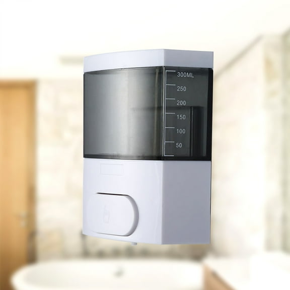 EXHUMKY 1Pack Wall Mounted Plastic Soap Bottle Refillable Body Wash Dispenser Black