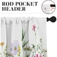 thumbnail image 4 of Spring Flower Kitchen Window Curtains Valance and Tier Set 36 Inch, Pink and Purple Floral Summer 3 Piece Set Short Curtains for Window Treatment Tiers for Living Room Bedroom, 4 of 5