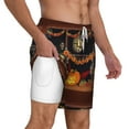 thumbnail image 3 of Balery Halloween Decoration Mens Swim Trunks Swim Shorts for Men Quick Dry Inseam Beach Shorts with Compression Liner Pocket-Large, 3 of 9