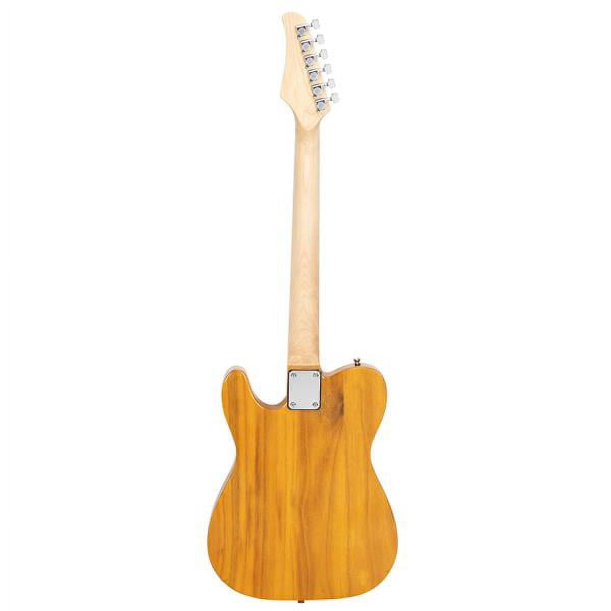 Maple Fingerboard GTL Guitar Yellow Body with Black Backplate, Basswood Body, Maple Neck/Fingerboard for Beginner