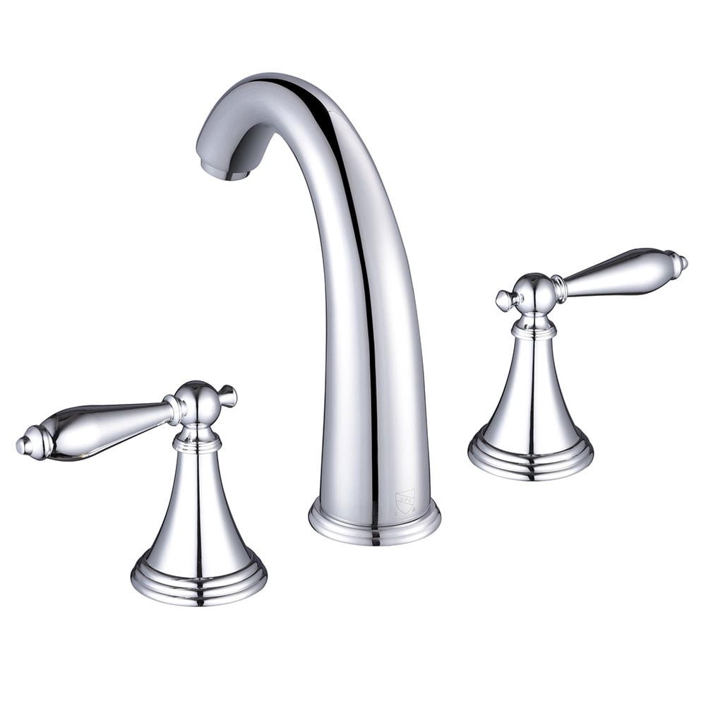 Aquaterior 3 Hole Bathroom Faucet Widespread Taps for Undermount Sink Chrome