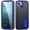 Darkblue+Royalblue, variant on for iPhone 15 Case with Kickstand, [10FT Military Drop Protection] Rugged Heavy Duty Hard PC+Soft Silicone Rubber Bumper Hybrid Triple-Layer Case for iPhone 15, Black+Orange