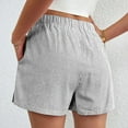 thumbnail image 3 of GZWYHT Shorts for Women Lounge Pants Women Women's Summer Fashionable Casual Loose Back Patch Pocket Striped Shorts Comfy Pants Women Flowy Shorts for Women Grey L, 3 of 8