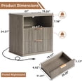 thumbnail image 2 of 2 Drawer Nightstand Set of 2 with Charging Station, Modern Bedside Tables with Fluted Drawers, Small End Tables for Living Room, Grey, 2 of 8