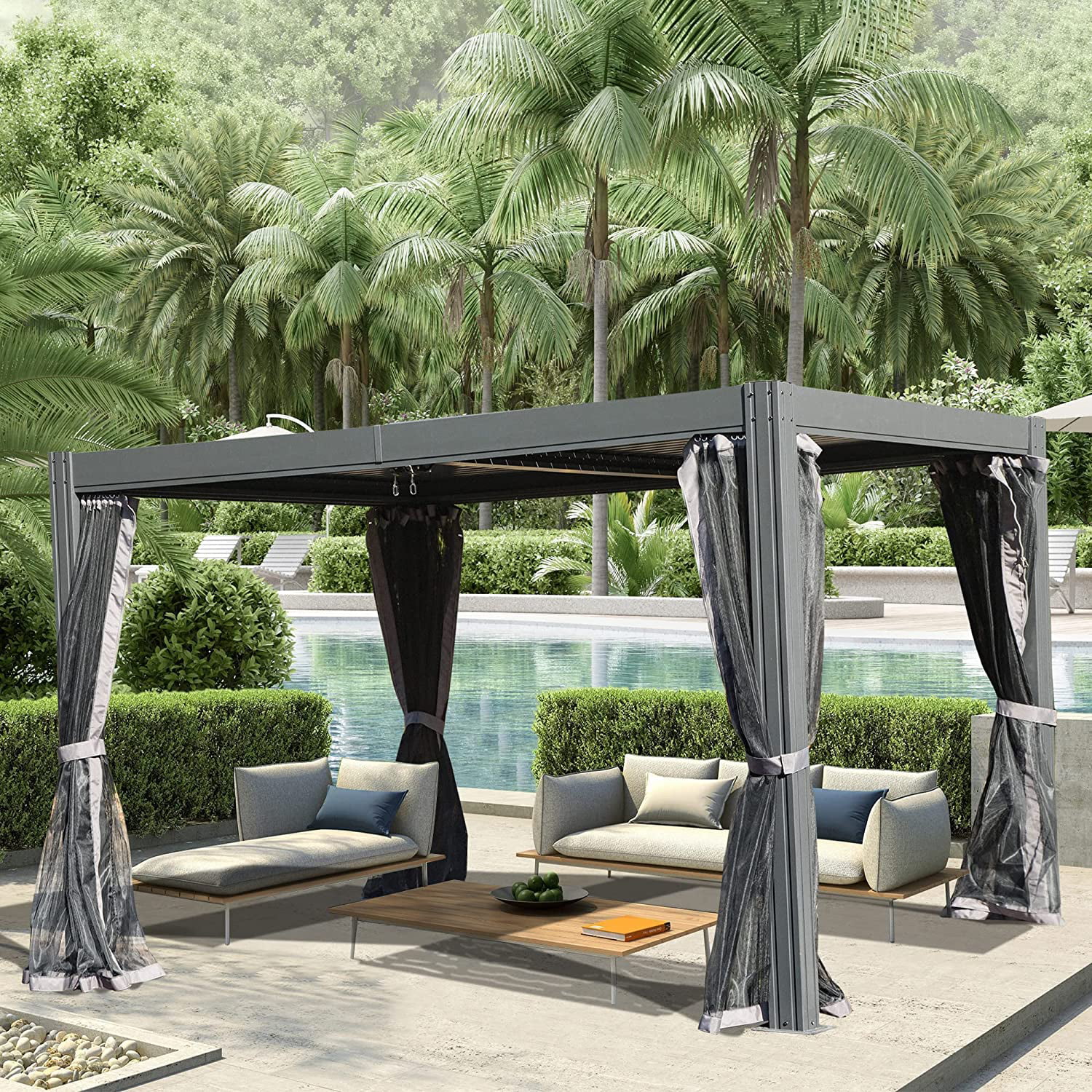 Pergola adossée en aluminium 4 x 3 m - Legend+ Edition 12 m² - Gardendreams