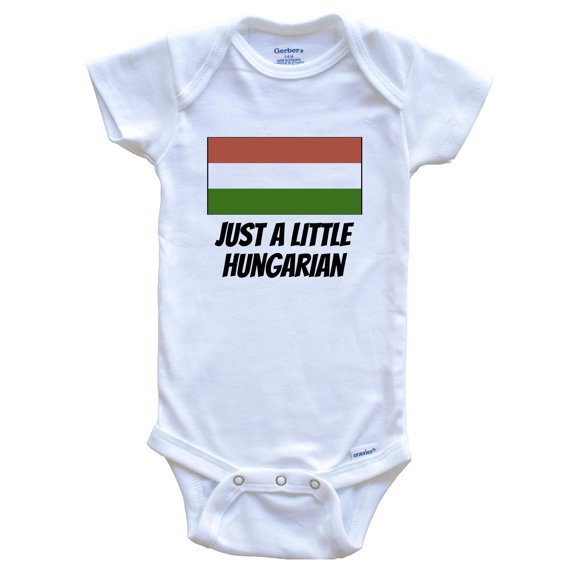 Just A Little Hungarian Cute Hungary Flag Baby Bodysuit, 0-3 Months White