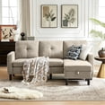 thumbnail image 3 of Soscana Living Room Sectional Sofa Couch with Reversible Ottoman 3 Seater L-shaped Couch Convertible Modular Sofa for Home Small Space Apartment Office Studio,Storage Design,Tool Free Assemble, 3 of 11