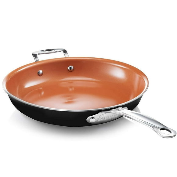Poêle à Frire Antiadhésive Gotham Steel 12,5" Batterie de Cuisine avec Poignée Auxiliaire