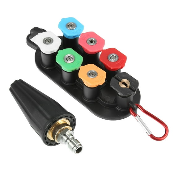 1 Set Car Turbo Nozzle for Pressure Washer Spray Nozzle Tips with Holder Colorful Stainless Steel Plastic