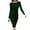 Green, variant on Fesfesfes Women Dress Casual Long Sleeve Round Neck Solid Drawstring Dress