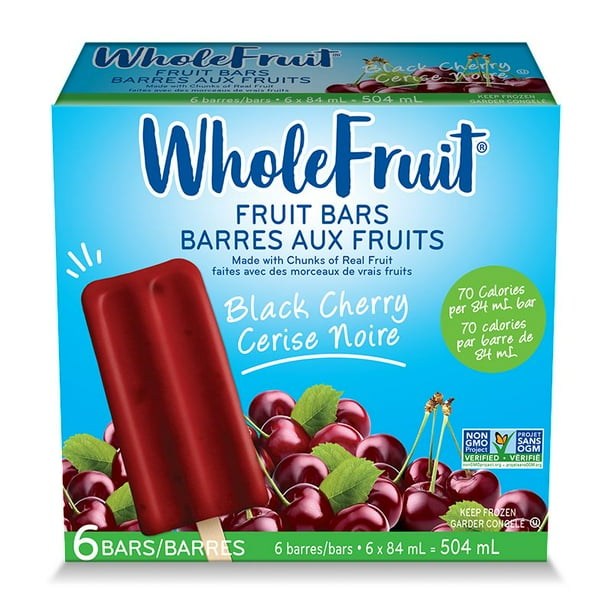 Whole Fruit Frozen Fruit Bars / Black Cherry, 6ct Walmart.ca