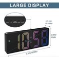 thumbnail image 2 of Digital Alarm Clock, LED Clock for Bedroom, Electronic Desktop Clock with Temperature Display, Adjustable Brightness, Voice Control, 12/24H, 2 of 5