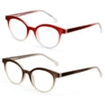 thumbnail image 4 of 2 Pairs Round Half Tone Optical Frame Reading Glasses - Unisex Readers ZT101 +1.50, 4 of 5