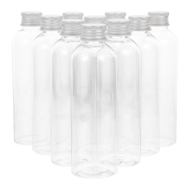 SUTENGDA 10 Pcs Bottle Empty Transparent Plastic Baby Sensory Bottles for Juicing Drinks