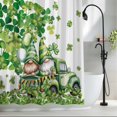 thumbnail image 2 of St Patrick's Day Small Stall Shower Curtain, Waterproof Shower Curtains for Bathroom, Lucky Shamrock Tree Gnomes Truck Leaf Green Washable Fabric Bath Curtain for Bathtub with Hooks 36x72 Inches, 2 of 9