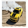 thumbnail image 3 of Ambesonne Yellow Shower Curtain, Racer Speedy Sports Car, 69"Wx84"L, Yellow Warm Taupe, 3 of 4