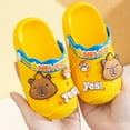 thumbnail image 4 of WRTFVZA Girls Comfort Clogs Kids On Garden Shoes Boys Lightweight Beach Pool Slide Sandals Shower Slipper (Toddler/Kids) 6-9 Months #Yellow, 4 of 4