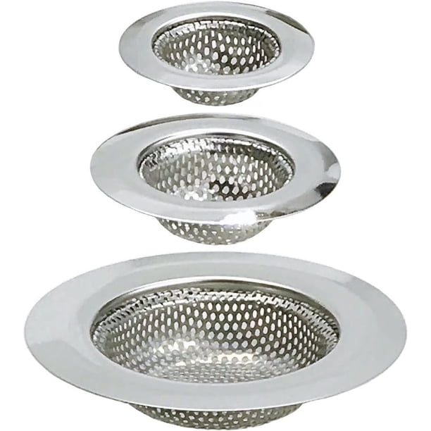Colador de drenaje para bañera, paquete de 3, recogedor de pelo para desagüe de ducha, colador de fregadero para cocina y baño, trampa para cubierta de drenaje de bañera, tamaño de 2,16 pulg
