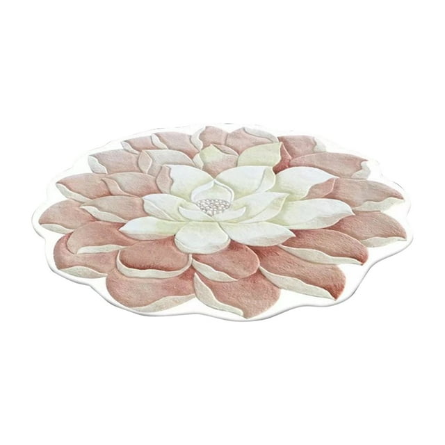 Circle Rugs for Living Room Heat Transfer 3D Shaped Flower Floor Mat Sofa Bedroom Living Room Carpet