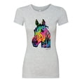 thumbnail image 2 of Colorful Neon Seal Animal Lover Womens Slim Fit Junior Tee, Heather Grey, Small, 2 of 3