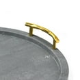 thumbnail image 4 of American Atelier, Gray Dots PU Leatherette Round Serving Tray with Gold Handles, 17.32x1.14", 4 of 5