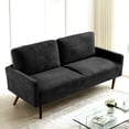 thumbnail image 2 of Black Velvet | European - Style 3 - Seater Couch for Chic Decor | Blend of Modern and Vintage Flair, 2 of 5