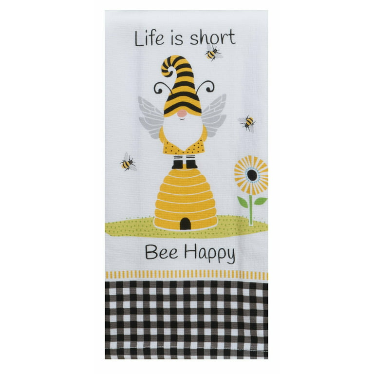 Bee Happy Kitchen Towels, Set of 2