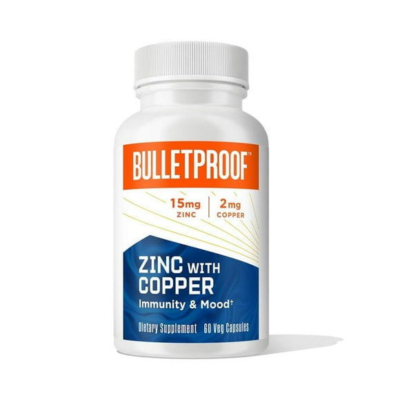 Bulletproof | Zinc 15mg + Cobre 2mg | 60 Cápsulas | Inmunidad