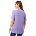 thumbnail image 3 of Woman Within Plus Size Waffle Thermal Satin Trim Tee, 3 of 6