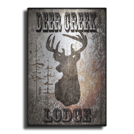 Luxe Metal Art 'Lodge Deer Creek Lodge' by Lightbox Journal, Metal Wall Art, 24"x36"