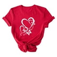 thumbnail image 2 of EchfiProm Womens T shirts Valentine Day Red Graphic Tees Short Sleeve Summer Tops for Adult Cute, 2 of 5
