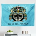 thumbnail image 1 of Sugar Skull Tapestry, Cultural for Dia de Los Muertos Concept Floral Skulls, Fabric Wall Hanging Decor for Bedroom Living Room Dorm, 2 Sizes, Pale Blue Violet, by Ambesonne, 1 of 1