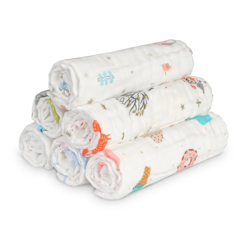 Set of muslin Burp Cloths- Forget-me-not