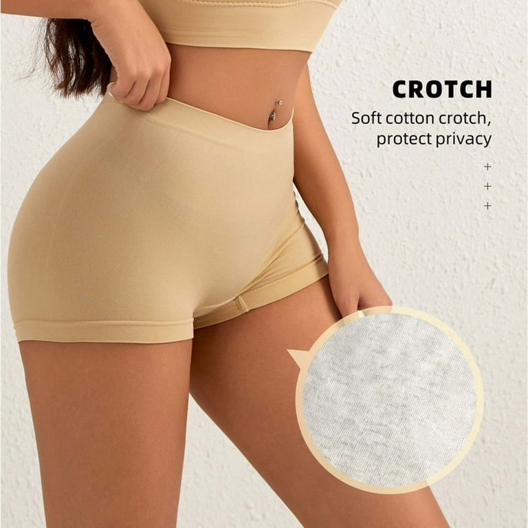 Women Seamless Boy Shorts Shapewear Underwear Silky Boxer Briefs
