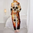 thumbnail image 5 of Bingfone Womens Pajama Sets Satanic Skull Print,Long Sleeve Loungewear Pajamas Set-Large, 5 of 9