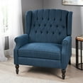 thumbnail image 3 of GDF Studio Dunham Contemporary Fabric Tufted Oversized Pushback Recliner, Navy Blue and Dark Brown, 3 of 11