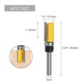 thumbnail image 1 of 6mm Shank Flush Trim Router Bit Straight End Mill For Woodworking Bearing 1/2IN 25, 1 of 4