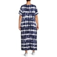 thumbnail image 5 of Terra & Sky Women's Plus Size Maxi Dress with Side Slits, 5 of 5
