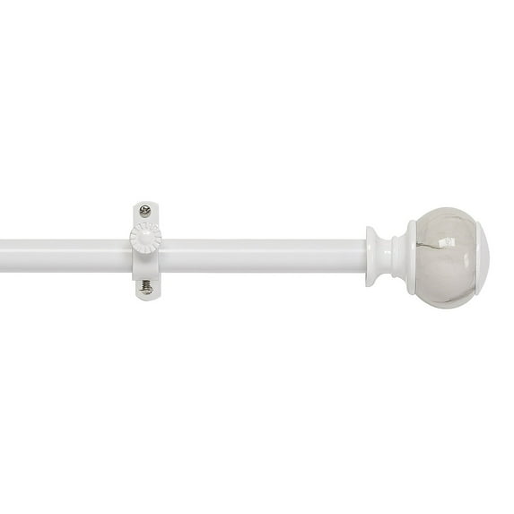 Decorative Window Curtain Rods with Metal Telescopic Drapery Rod Set with Durable Polyresin Finials