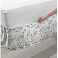 thumbnail image 2 of Childish Bed Skirt, Animals Theme Various Ornaments Around Hand Drawn Grey Lamas Images Abstract Art, Elastic Bedskirt Dust Ruffle Wrap Around for Bedding Decor, 4 Sizes, Multicolor, by Ambesonne, 2 of 2
