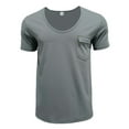 thumbnail image 2 of Ndbuld Men's T-Shirts Men Henley Shirts Casual Stylish Basic Short Sleeve Fashion T-Shirt Men's Solid Color Beach Gym Pocket Short Sleeve Round-Neck Blouses Shirts Summer Savings Evergreen Gray XL, 2 of 5