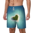 thumbnail image 2 of Balery Paradise Island Mens Swim Trunks Swim Shorts for Men Quick Dry Inseam Beach Shorts with Compression Liner Pocket-XX-Large, 2 of 9