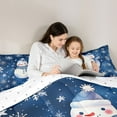 thumbnail image 5 of Castle Fairy Cute Snowman Full Size Comforter Sets 3-Piece for Female Men Women,Merry Christmas Bedding Comforter Set,Happy Winter Xmas Snowflakes Lightweight Bedding Sets,Microfiber Bedroom Decor, 5 of 8