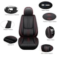 thumbnail image 2 of 2019 for TOYOTA CAMRY Car Seat Cover, PU Leather 5 Piece Full Set With a Headrest and Lumbar Support Waterproof, Black and Red Edges Car Seat Covers, Pet Car Seat Covers, 2 of 7