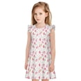 thumbnail image 1 of Fotbe Tulips Flowers Vestido de Dormir para Niñas de 3 a 10 Años, Mangas Cortas, Estilo Princesa, Pijama Camisón con Mangas Voladas-Small, 1 of 6