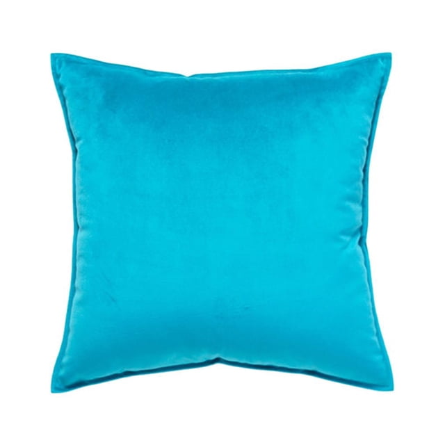 Seat Cushion Cover Solid Color Velvet Replacement Durable Polyester Velvet Soft Decorative Reusable Zipper Sofa Pillow Case Accessories Light Blue 40x40cm